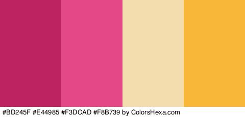 #BD245F #E44985 #F3DCAD #F8B739 Colors Logo