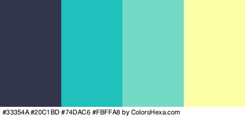 #33354A #20C1BD #74DAC6 #FBFFA8 Colors Logo