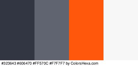 #323643 #606470 #FF570C #F7F7F7 Colors Logo