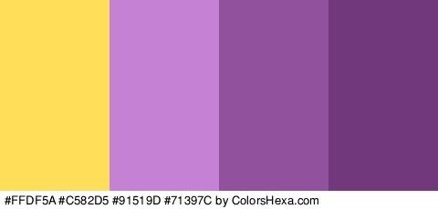 #FFDF5A #C582D5 #91519D #71397C Colors Logo