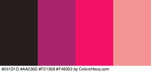 #261D1D #AA236D #F21368 #F49393 Colors Logo