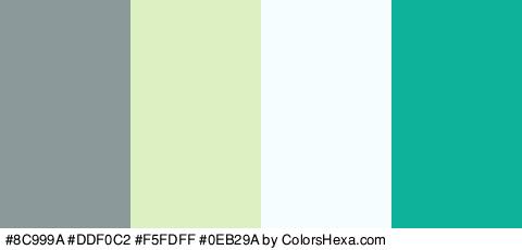 #8C999A #DDF0C2 #F5FDFF #0EB29A Colors Logo