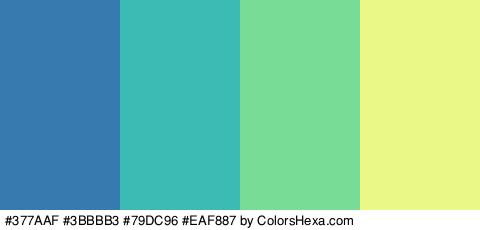 #377AAF #3BBBB3 #79DC96 #EAF887 Colors Logo