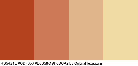 #B5421E #CD7856 #E0B58C #F0DCA2 Colors Logo