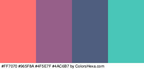 #FF7070 #965F8A #4F5E7F #4AC6B7 Colors Logo
