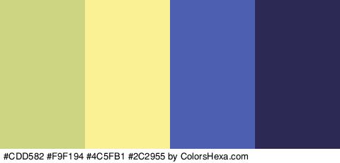 #CDD582 #F9F194 #4C5FB1 #2C2955 Colors Logo