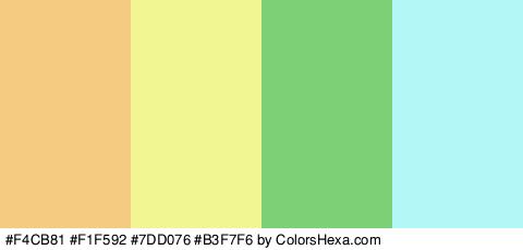 #F4CB81 #F1F592 #7DD076 #B3F7F6 Colors Logo
