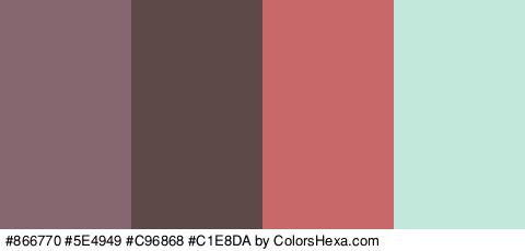 #866770 #5E4949 #C96868 #C1E8DA Colors Logo