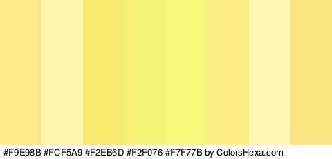 #F9E98B #FCF5A9 #F2EB6D #F2F076 #F7F77B #F9EF7F #FFF6B7 #FCE483 Colors Logo