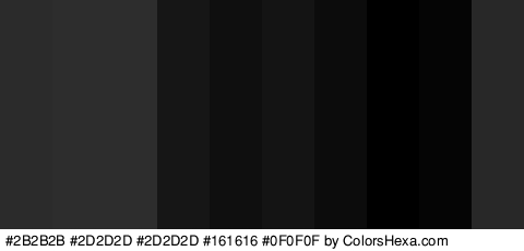 #2B2B2B #2D2D2D #2D2D2D #161616 #0F0F0F #141414 #0C0C0C #000000 #050505 #282828 Colors Logo