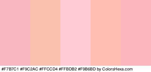 #F7B7C1 #F9C2AC #FFCCD4 #FFBDB2 #F9B6BD Colors Logo