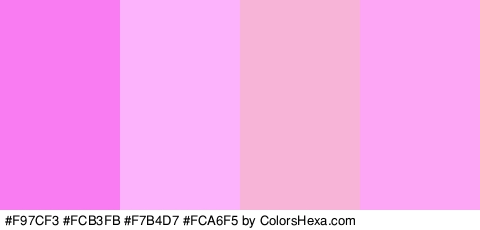 #F97CF3 #FCB3FB #F7B4D7 #FCA6F5 Colors Logo
