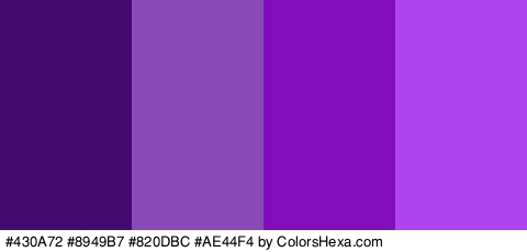 #430A72 #8949B7 #820DBC #AE44F4 Colors Logo