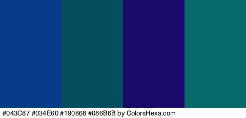 #043C87 #034E60 #190868 #086B6B Colors Logo