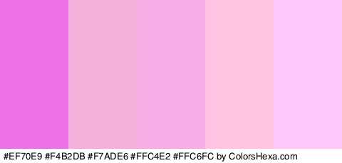 #EF70E9 #F4B2DB #F7ADE6 #FFC4E2 #FFC6FC Colors Logo