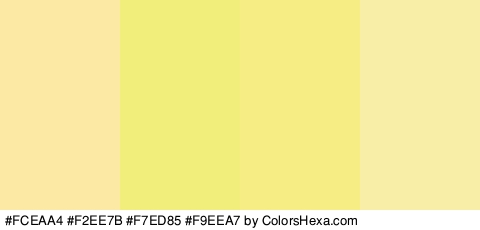 #FCEAA4 #F2EE7B #F7ED85 #F9EEA7 Colors Logo