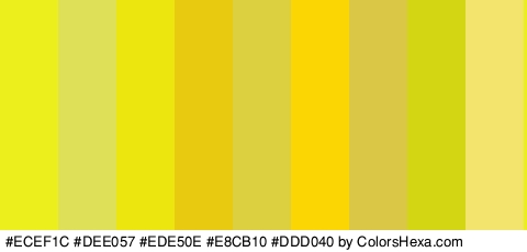 #ECEF1C #DEE057 #EDE50E #E8CB10 #DDD040 #FCD602 #DBC746 #D2D613 #F2E46D Colors Logo