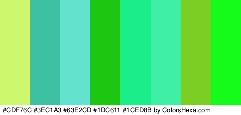 #CDF76C #3EC1A3 #63E2CD #1DC611 #1CED8B #40EFA6 #7CCE25 #16FC1A Colors Logo