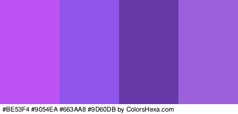 #BE53F4 #9054EA #663AA8 #9D60DB Colors Logo