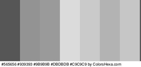 #565656 #939393 #9B9B9B #DBDBDB #C9C9C9 #B2B2B2 #C6C6C6 Colors Logo