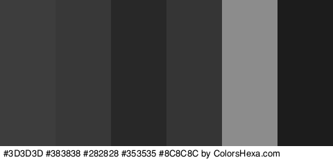 #3D3D3D #383838 #282828 #353535 #8C8C8C #1C1C1C Colors Logo