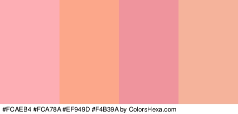 #FCAEB4 #FCA78A #EF949D #F4B39A Colors Logo