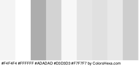 #F4F4F4 #FFFFFF #ADADAD #D3D3D3 #F7F7F7 #E5E5E5 #E0E0E0 #E8E8E8 #CECECE Colors Logo