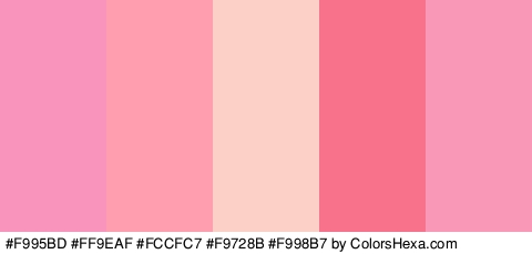 #F995BD #FF9EAF #FCCFC7 #F9728B #F998B7 Colors Logo