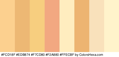 #FCD18F #EDB874 #F7CD80 #F2A880 #FFECBF #EDB371 #F9E1BB #FFF3CC Colors Logo