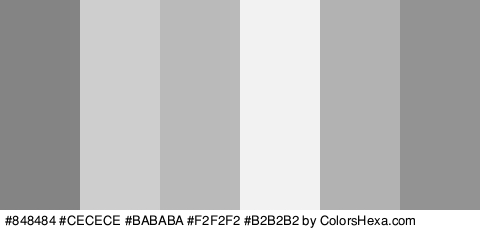 #848484 #CECECE #BABABA #F2F2F2 #B2B2B2 #939393 Colors Logo