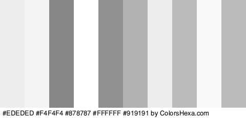#EDEDED #F4F4F4 #878787 #FFFFFF #919191 #B2B2B2 #EDEDED #BCBCBC #F9F9F9 #BCBCBC Colors Logo