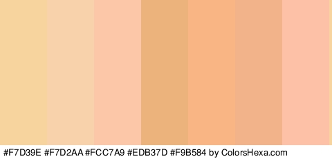 #F7D39E #F7D2AA #FCC7A9 #EDB37D #F9B584 #F2B38A #FCC1A6 Colors Logo