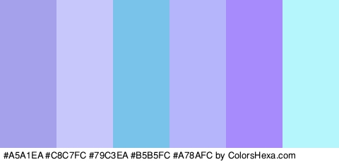 #A5A1EA #C8C7FC #79C3EA #B5B5FC #A78AFC #B5F5FC Colors Logo