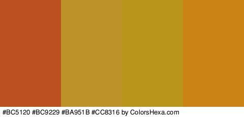 #BC5120 #BC9229 #BA951B #CC8316 Colors Logo