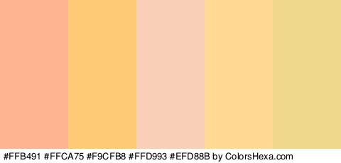 #FFB491 #FFCA75 #F9CFB8 #FFD993 #EFD88B Colors Logo