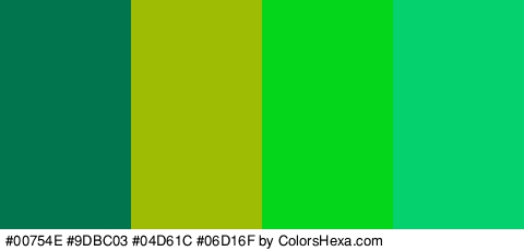 #00754E #9DBC03 #04D61C #06D16F Colors Logo