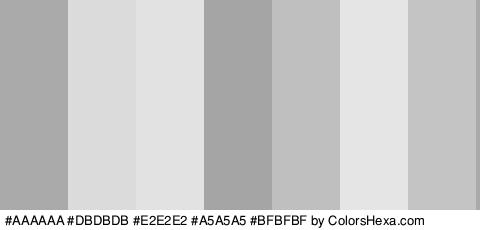 #AAAAAA #DBDBDB #E2E2E2 #A5A5A5 #BFBFBF #E5E5E5 #C4C4C4 Colors Logo