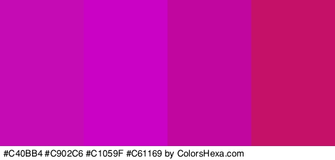 #C40BB4 #C902C6 #C1059F #C61169 Colors Logo