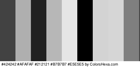 #424242 #AFAFAF #212121 #B7B7B7 #E5E5E5 #000000 #D3D3D3 #D6D6D6 #7F7F7F Colors Logo