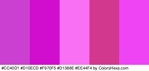 #CC40D1 #D10ECD #F970F5 #D1388E #EE44F4 Colors Logo