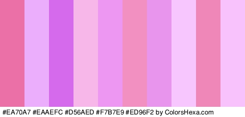 #EA70A7 #EAAEFC #D56AED #F7B7E9 #ED96F2 #F291C1 #E895ED #F7C6FF #EF88B8 #F8C2FC Colors Logo