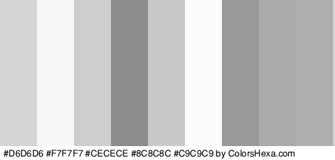 #D6D6D6 #F7F7F7 #CECECE #8C8C8C #C9C9C9 #FCFCFC #999999 #AAAAAA #AFAFAF Colors Logo