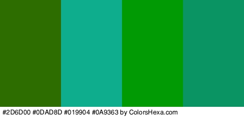 #2D6D00 #0DAD8D #019904 #0A9363 Colors Logo