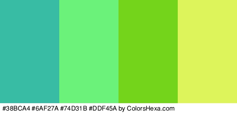 #38BCA4 #6AF27A #74D31B #DDF45A Colors Logo