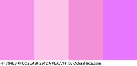 #F794E8 #FCC2EA #F291DA #EA77FF Colors Logo