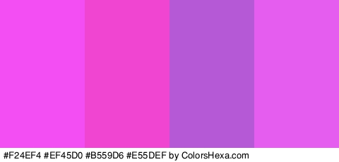 #F24EF4 #EF45D0 #B559D6 #E55DEF Colors Logo