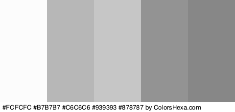#FCFCFC #B7B7B7 #C6C6C6 #939393 #878787 Colors Logo