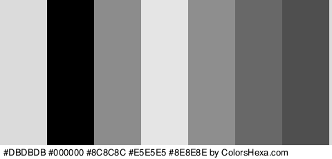 #DBDBDB #000000 #8C8C8C #E5E5E5 #8E8E8E #686868 #4F4F4F Colors Logo