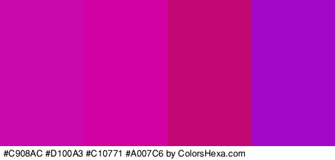 #C908AC #D100A3 #C10771 #A007C6 Colors Logo