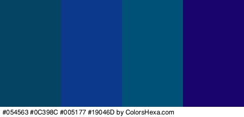 #054563 #0C398C #005177 #19046D Colors Logo